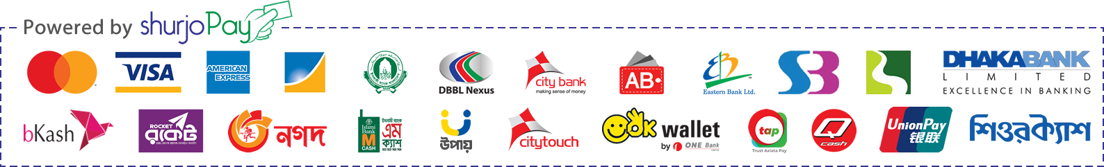 Payment methods powered by shurjoPay